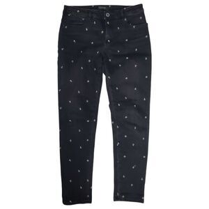SCOTCH & SODA Jeans Womens 26/32 Black Petit AMI Slim Boyfriend Anchor All Over